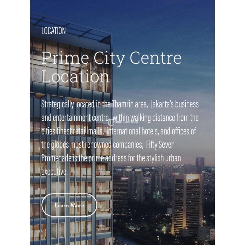 Dijual Apartemen 57 Promenade, Luas 103m2, 2 Bedrooms, MH Thamrin - Jakarta Pusat