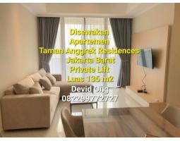 Disewakan Apartemen, Taman Anggrek Residences, ada Private Lift, 4 Bedrooms, Luas 135m2 - Jakarta Barat