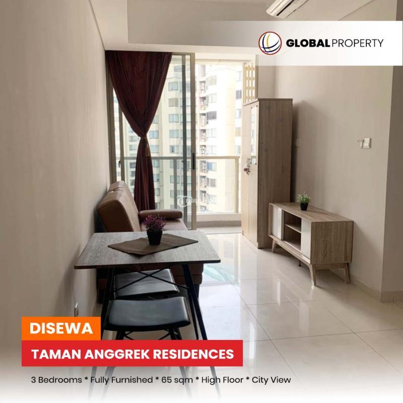 Dijual Apartemen Fully Furnished 3 Bedroom 65m2, High Floor, Taman Anggrek Residences - Jakarta Barat