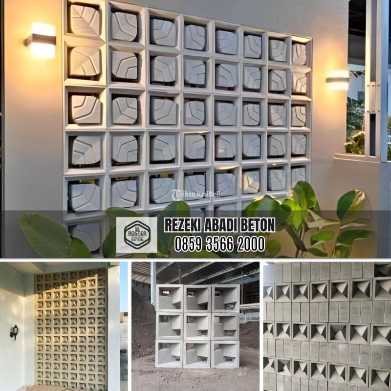 Roster Beton Minimalis Motif Daun di Porong - Sidoarjo