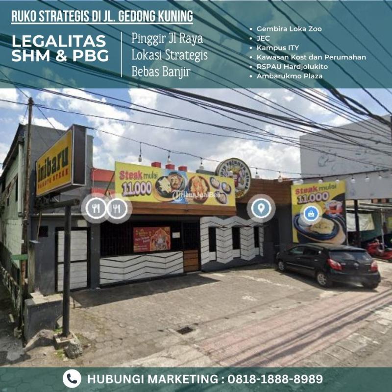 Jual Ruko Tempat Usaha Luas 120 m2 Bisa Disewa Dekat Gembira Loka Gedong Kuning di Banguntapan - Yogyakarta