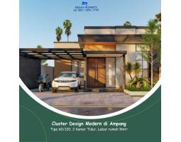 Dijual Rumah di Padang Cluster Modern 2 Kamar Tipe 60 Tanah 120 di Ampang Kuranji - Padang