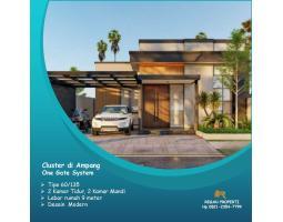 Dijual Rumah Perumahan Cluster di Ampang Padang Desain Modern Tipe 60 Tanah 120 - Padang