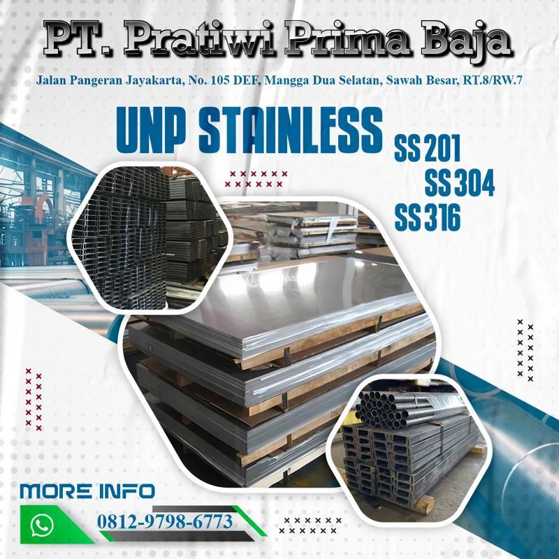 Supplier UNP Stainless SS201, SS304, SS316 - Jakarta Pusat