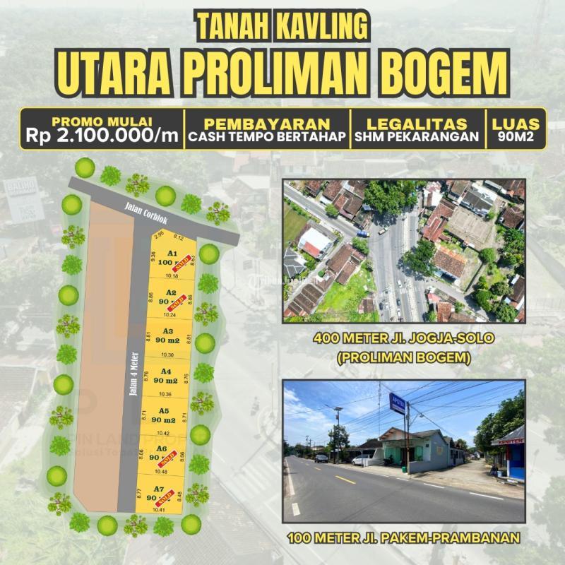 Dijual Tanah Strategis, Luas 90m2, SHM, Dekat Jl. Jogja-Solo, Proliman Bogem, Harga Mulai 2,1Juta Per Meter - Yogyakarta