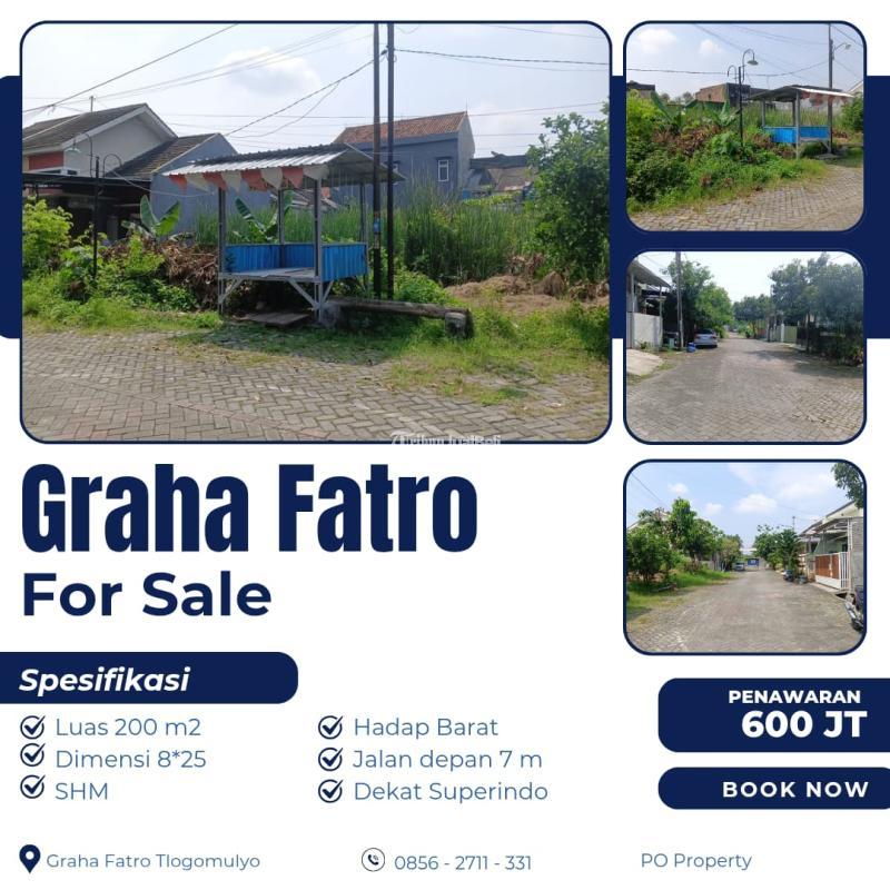 Dijual Tanah Luas 200m2 SHM Dalam Perumahan Graha Fatro Tlogomulyo Pedurungan - Semarang Kota