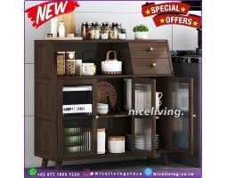 Produsen Rak Dapur Kayu Jati Kombinasi Kaca - Jepara