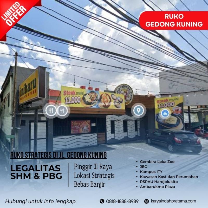 Dijual Ruko Siap Huni Pinggir Jl Gedong Kuning Banguntapan Strategis Dekat Gembira Loka - Yogyakarta