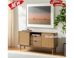 Produsen Buffet TV Retro, Kombinasi Rotan - Jepara
