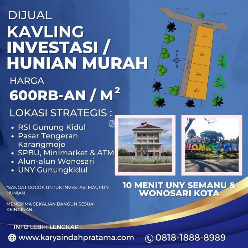 Dijual Tanah Kavling Murah di Karangmojo Dekat RSI 10 Menit UNY Wonosari - Gunung Kidul