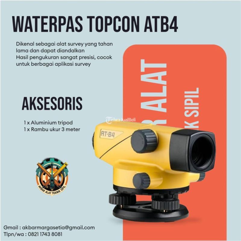 Waterpass Otomatis Topcon AT-B4A Akurasi Tinggi, Tahan Air, Lensa 24x - Jakarta Barat