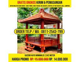 Gazebo Kayu Minimalis 2x2,5 Meter - Bogor