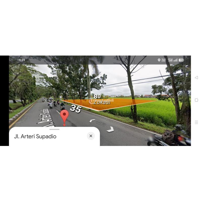 Dijual Tanah di Pinggir Jalan Ayani 2 Dekat Parit Bugis Lebar 35 Meter Panjang 80 - Kubu Raya