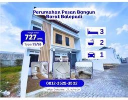 Jual Rumah 2 Lantai Tipe 79 Baru di Barat Balepadi - Sukoharjo