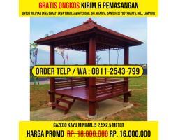 Gazebo Minimalis 2,5x2,5 Atap Sirap Ulin - Bogor