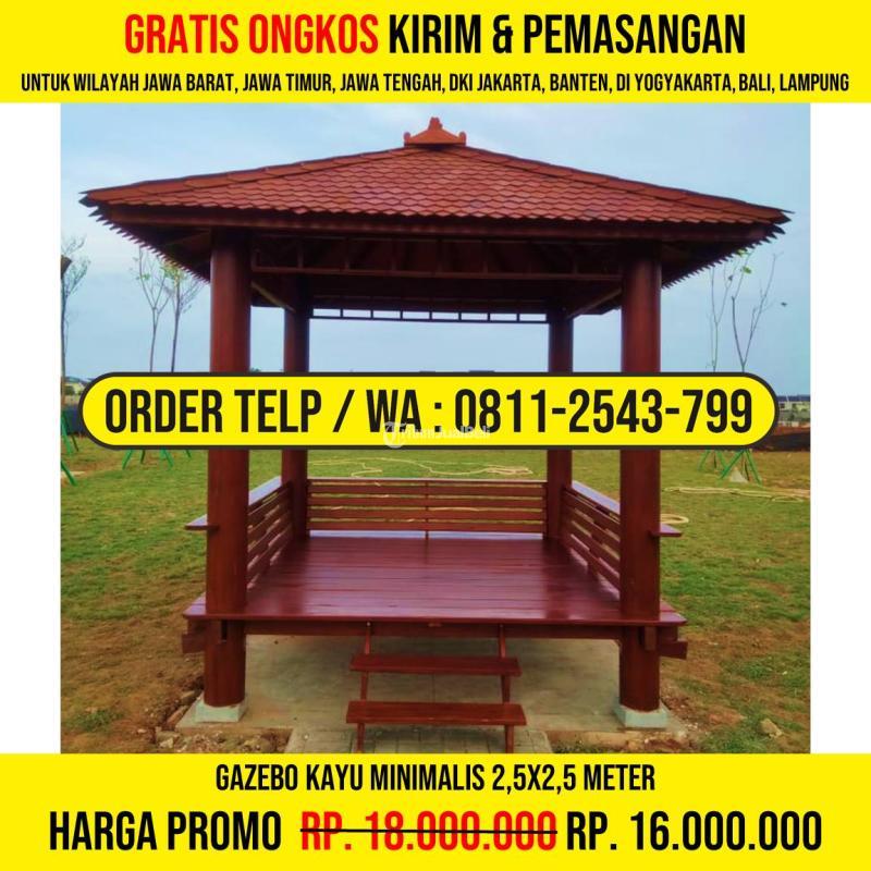 Gazebo Minimalis 2,5x2,5 Atap Sirap Ulin - Bogor