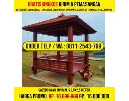Gazebo Joglo 2,5x2,5 Atap Sirap Ulin - Bogor
