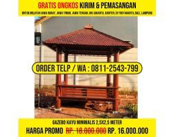 Gazebo Murah 2,5x2,5 Atap Sirap Ulin - Bogor