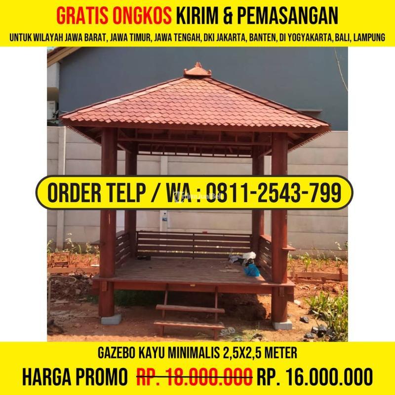 Gazebo Murah 2,5x2,5 Atap Sirap Ulin - Bogor