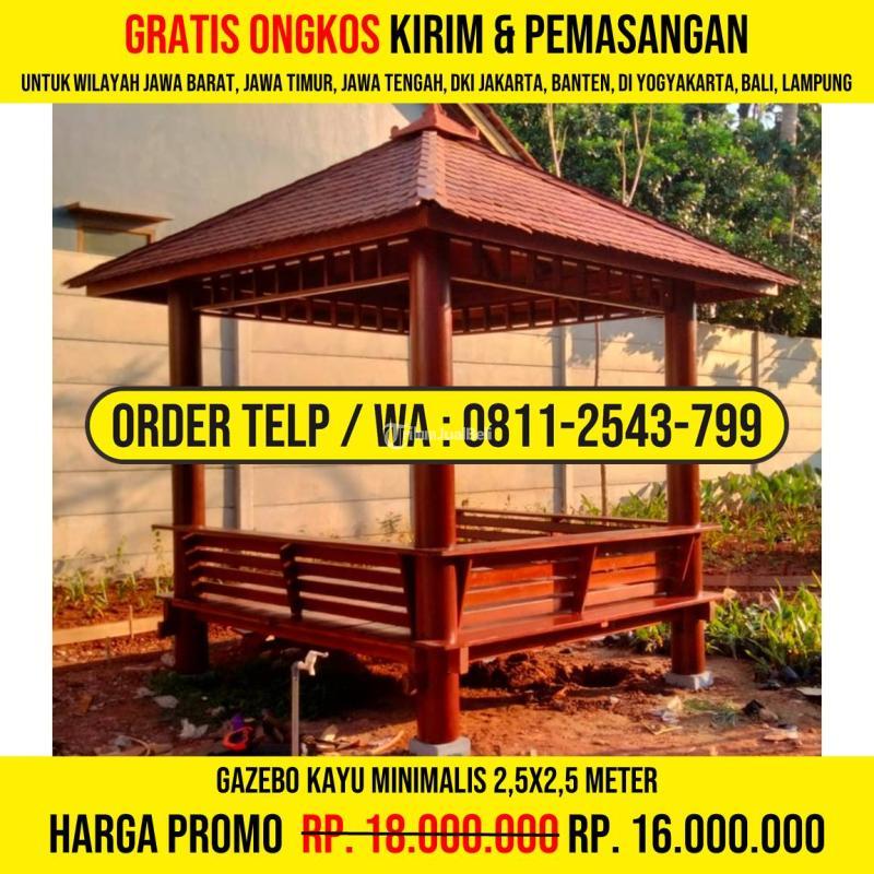 Gazebo Murah 2,5x2,5 Atap Sirap Ulin - Bogor