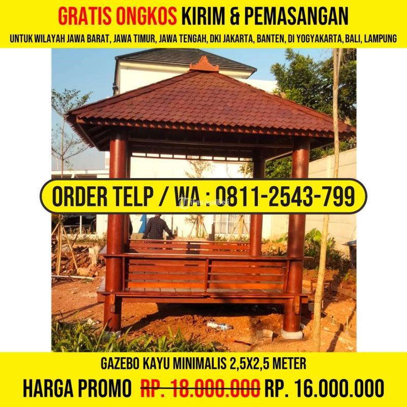 Gazebo Murah 2,5x2,5 Atap Sirap Ulin - Bogor