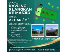 Jual Tanah Pekarangan Murah Hook Luas 208 m2 SHM di Pakem Dekat Wisata Merapi 10 Menit UII - Sleman