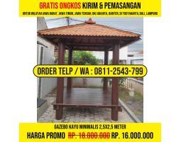 Gazebo Unik 2,5x2,5 Atap Sirap Ulin, Bandung