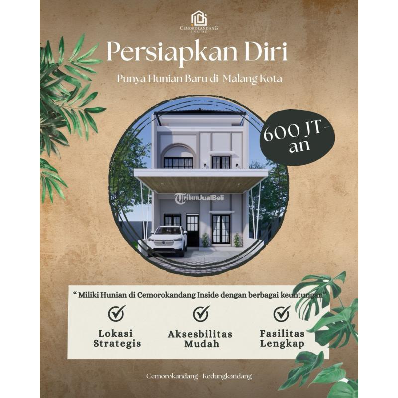 Jual Rumah Impian Free Furniture 2 Lantai Tipe 65 Baru Strategis SHM Dp 0 - Malang Kota