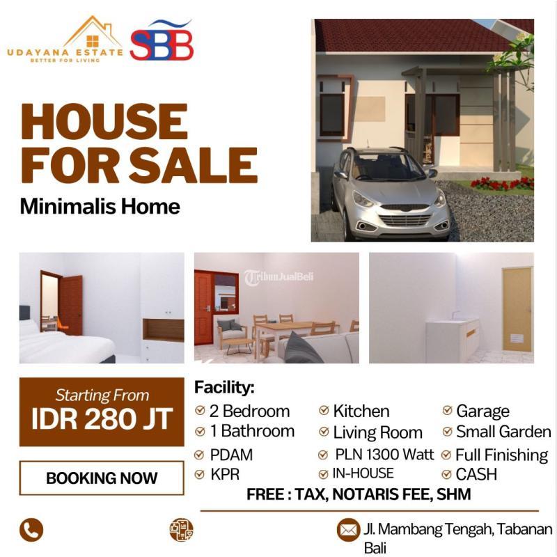 Dijual Rumah Tipe 36 SHM 2KT 1KM Minimalis - Tabanan