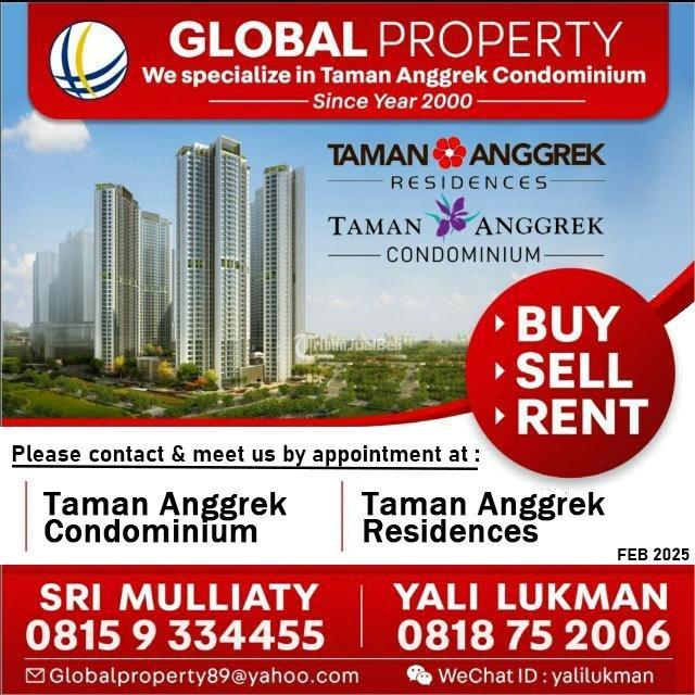 Dijual Apartemen Good Condition, Taman Anggrek Condominium 2 Kamar Tidur, Fully Furnished - Jakarta Barat