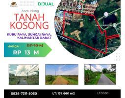 Dijual Tanah Kosong Di Kubu Raya Sungai Raya Kalbar Lelang Cocok Dibangun Perumahan - Kubu Raya