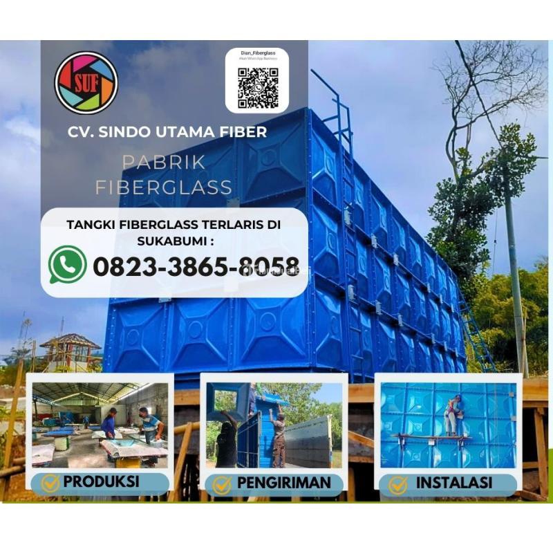 Pabrik Tangki Air Fiberglass Kotak FRP, Roof Tank Panel FRP - Sukabumi