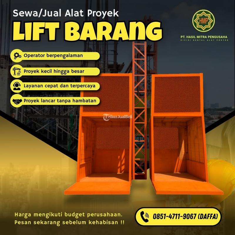 Sewa Lift Barang Proyek Gudang, Kapasitas 1 Ton, Custom Tinggi - Malang
