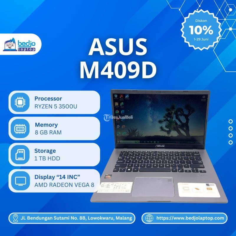 Dijual Laptop Second ASUS M409D, AMD RYZEN 5 3500U, AMD RADEON VEGA 8 GRAPHICS, RAM 8GB, SSD 256GB, HDD 1TB - Malang
