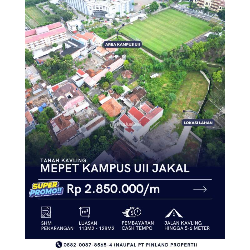 Dijual Tanah SHM Luas 113m2 Selatan Kampus UII Jalan Kaliurang - Sleman