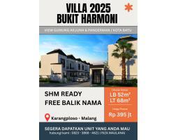 Dijual Villa View Gunung Arjuna Tipe 52 2KT 2KM SHM - Malang
