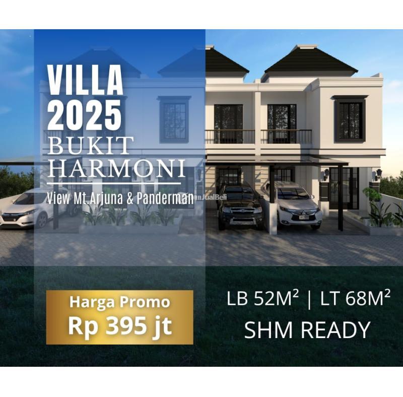 Dijual Rumah Villa Bukit Harmoni View Gunung Arjuna dan Kota Batu - Malang