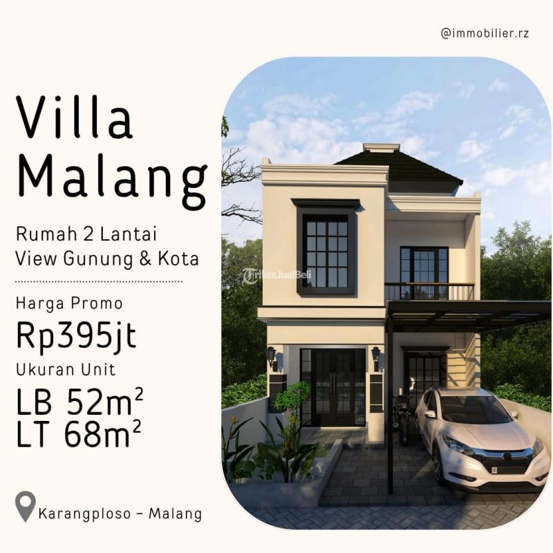 Dijual Rumah Villa, Bangunan Baru, Tipe 52, 2KT, 2KM, SHM, View Gunung Arjuna dan Kota Batu - Malang