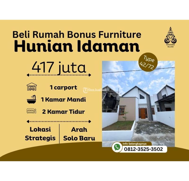 Jual Rumah Baru Tipe 42 arah Solo Baru - Sukoharjo
