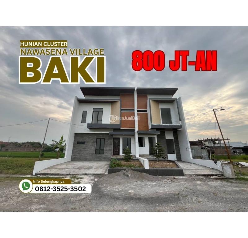 Dijual Rumah Cluster, LT. 79m2, LB. 92m2, SHM, Bangunan Baru, 2 Lantai, Dekat Gentan - Sukoharjo