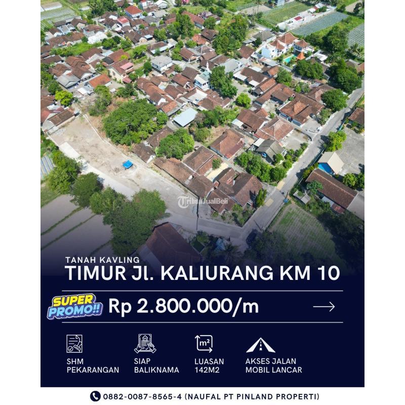 Jual Tanah Luas 142 m2 Shm Siap Baliknama Timur Pasar Gentan Hanya 2,8juta Per Meter - Sleman