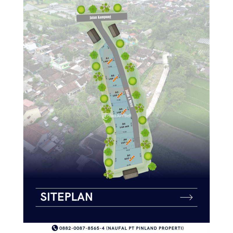 Jual Tanah Luas 142 m2 Shm Siap Baliknama Timur Pasar Gentan Hanya 2,8juta Per Meter - Sleman