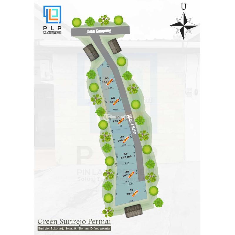 Jual Tanah Luas 142 m2 Shm Siap Baliknama Timur Pasar Gentan Hanya 2,8juta Per Meter - Sleman