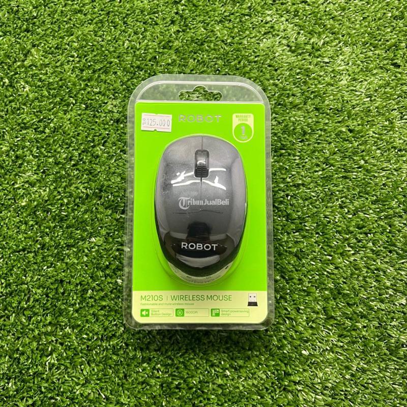 Jual Robot Mouse Wireless Silent Click M210s, Warna Hitam, Baru - Makassar
