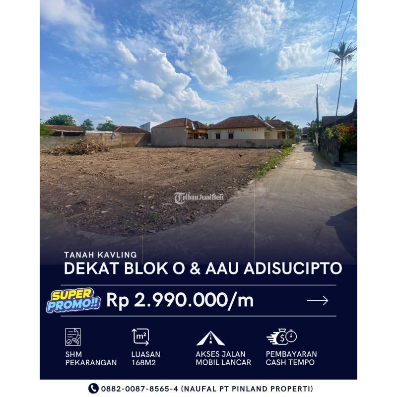Dijual Tanah Kavling Luas 168m2 SHM Dekat Blok O Promo - Sleman
