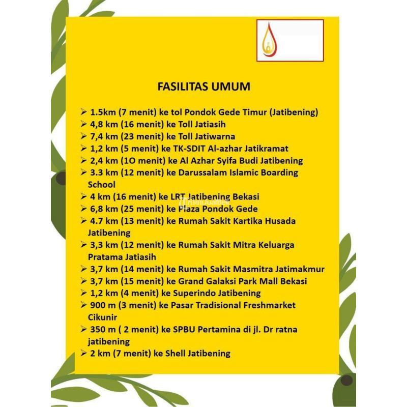 Dijual Rumah Cluster di Jatibening Tipe 150 Legalitas SHM - Bekasi