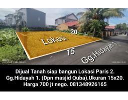 Dijual Tanah, Luas 300m2, SHM, Siap Bangun, Lokasi Paris 2, Gg. Hidayah 1, Depan Masjid Quba - Pontianak