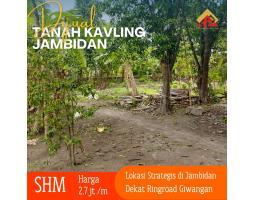Dijual Tanah Pekarangan Luas 533m2 SHM Dekat Giwangan Bisa Untuk Kavlingan di Banguntapan 100m Jl Pleret - Bantul