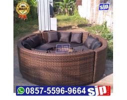 Pengrajin Sofa Rotan Sintetis Model Lingkaran - Batu