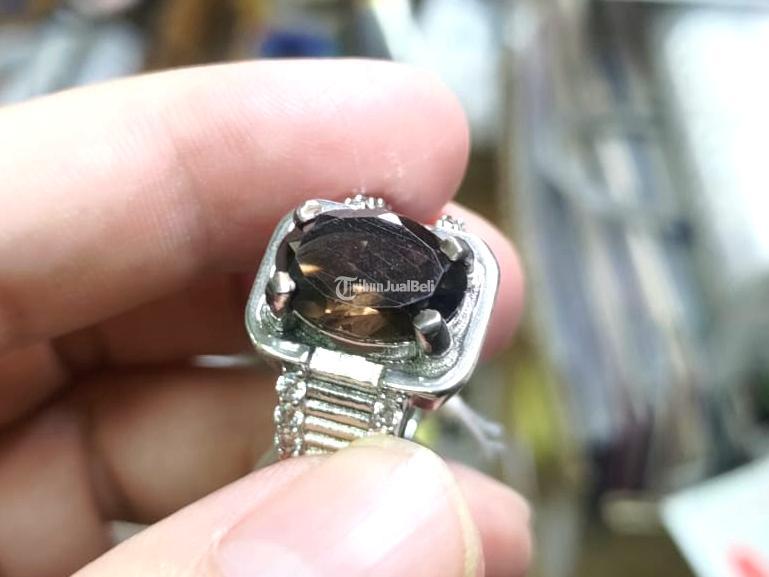 Cincin Batu Smokey Quartz Kecubung Teh QTZ011 Indah Ikatan Perak - Jakarta Pusat